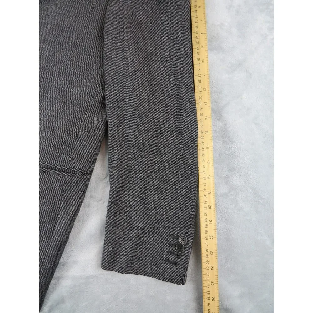 Canali Travel Blazer Mens 46R(EU56) Grey Wool Italia Tailoring Luxury Sport Coat